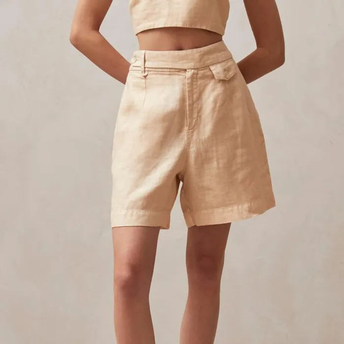 ALOHAS Shorts Women Boa 8211 Beige Linen Shorts