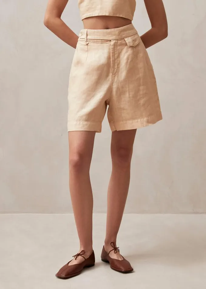 ALOHAS Shorts Women Boa 8211 Beige Linen Shorts