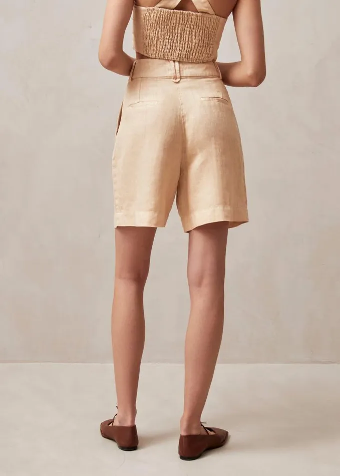ALOHAS Shorts Women Boa 8211 Beige Linen Shorts