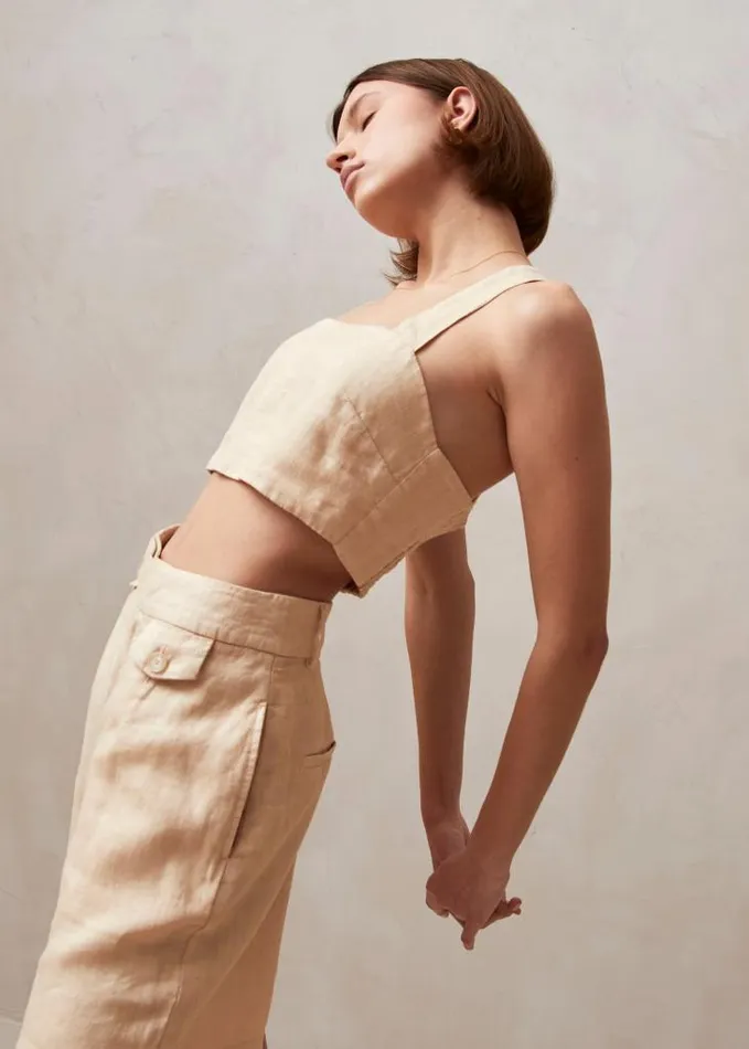 ALOHAS Shorts Women Boa 8211 Beige Linen Shorts