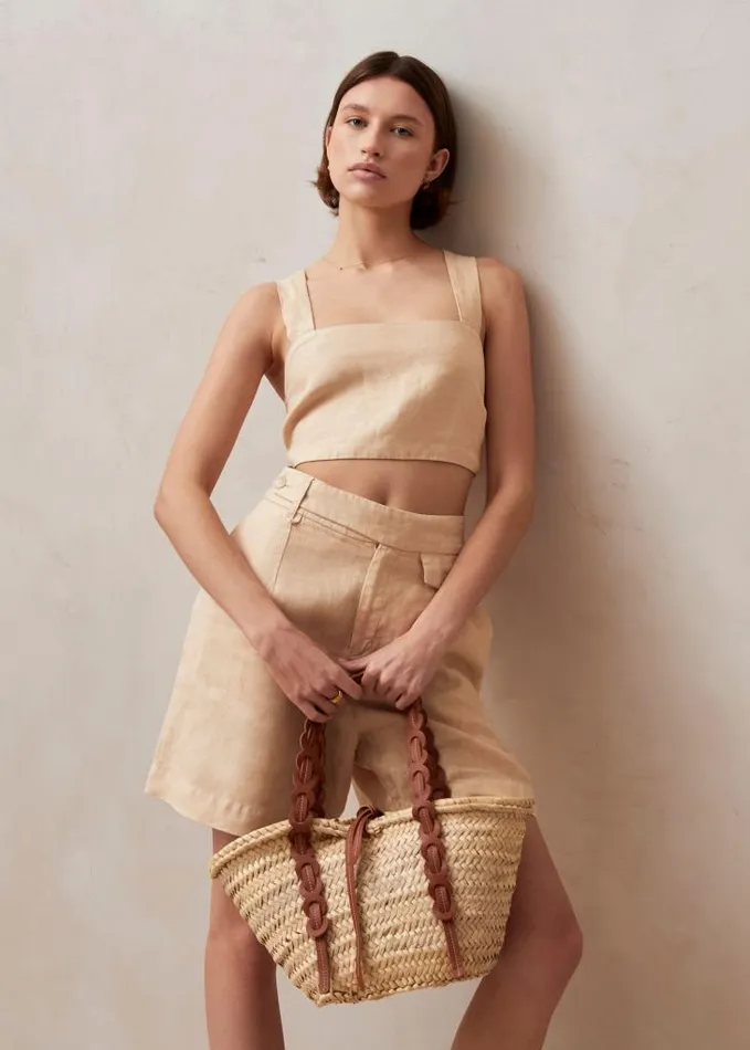 ALOHAS Shorts Women Boa 8211 Beige Linen Shorts