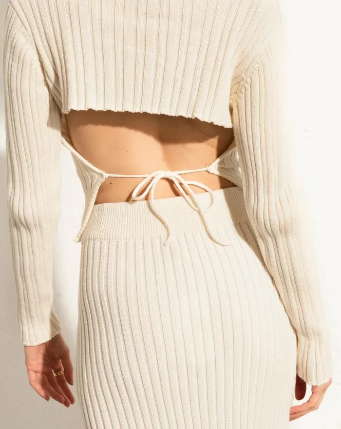 ALOHAS Skirts Women Wise 8211 White Knit Skirt
