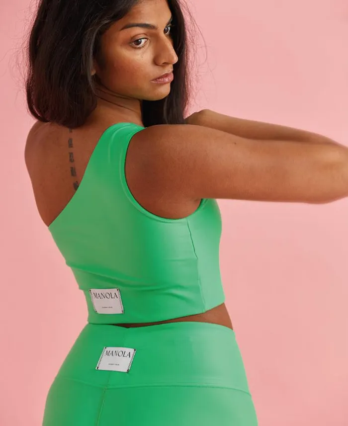 ALOHAS Sportswear Women Shoulder Naked 8211 Green Econyl Top