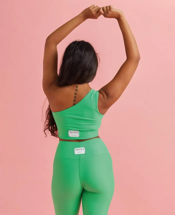 ALOHAS Sportswear Women Shoulder Naked 8211 Green Econyl Top