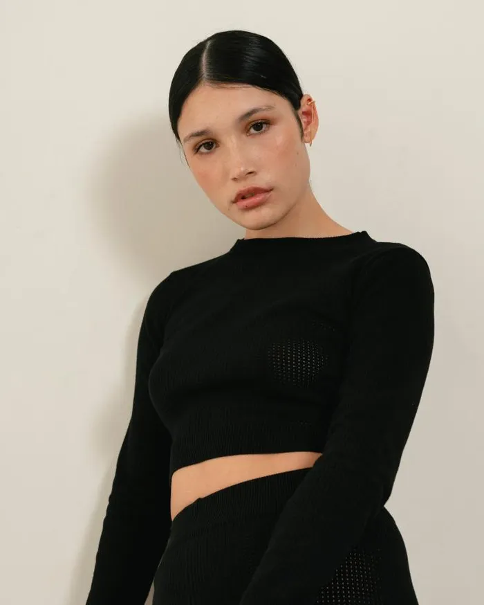 ALOHAS Sweaters and Cardigans Women Roy 8211 Black Knit Top