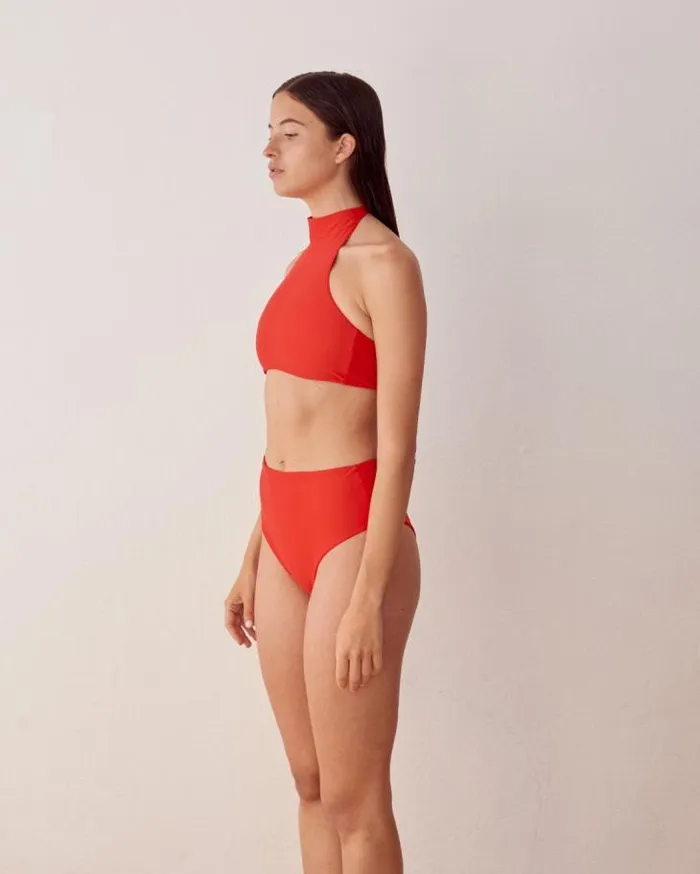 ALOHAS Swimwear Women The Higher 8211 Red Econyl Bikini Bottom