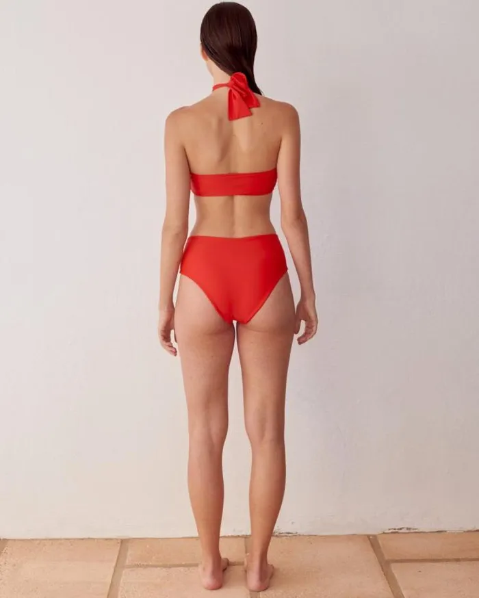 ALOHAS Swimwear Women The Higher 8211 Red Econyl Bikini Bottom