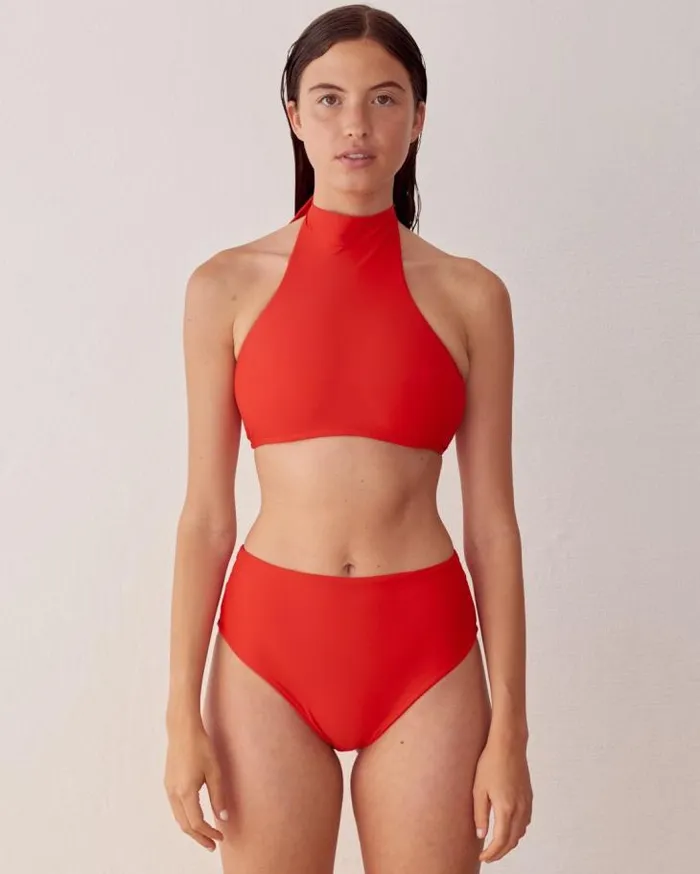 ALOHAS Swimwear Women The Higher 8211 Red Econyl Bikini Top