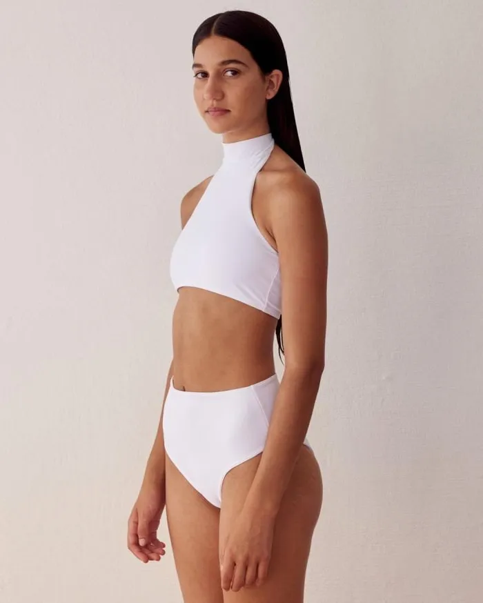 ALOHAS Swimwear Women The Higher 8211 White Econyl Bikini Bottom