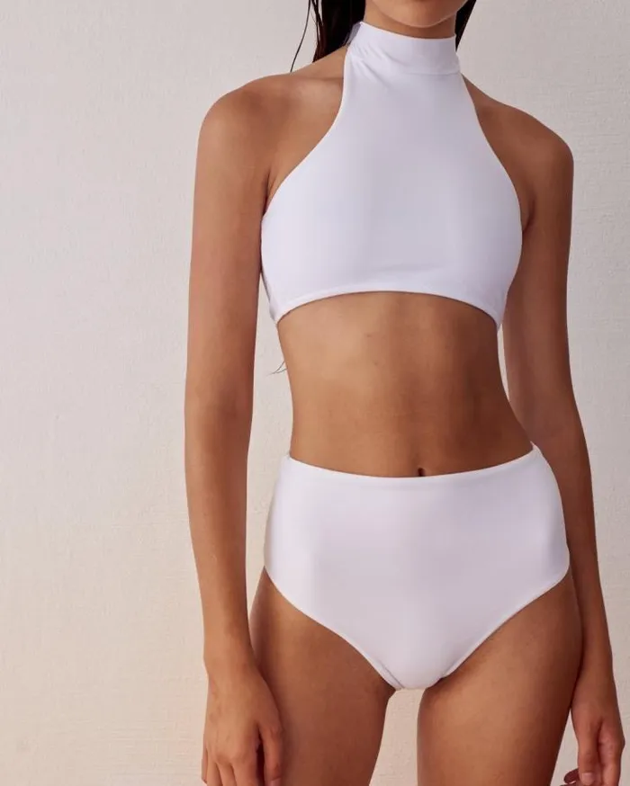 ALOHAS Swimwear Women The Higher 8211 White Econyl Bikini Top