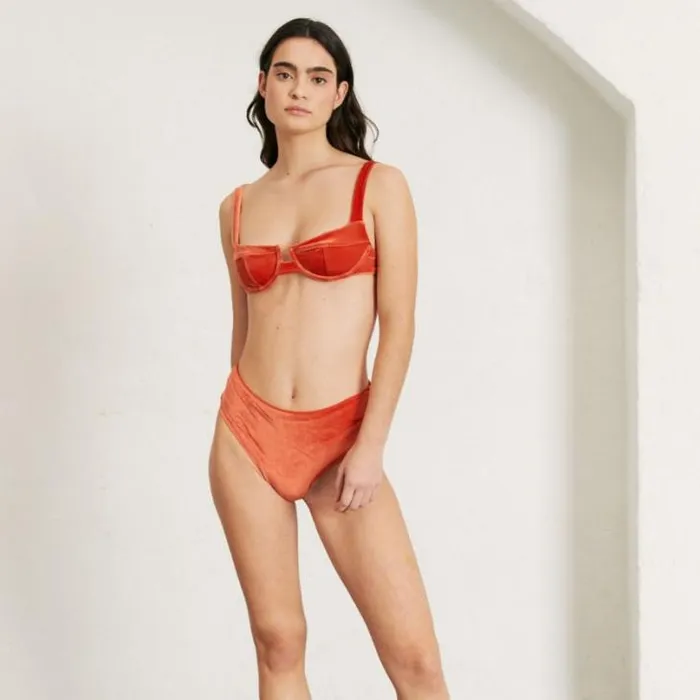 ALOHAS Swimwear Women The Pentagon 8211 Orange Velvet Bikini Bottom