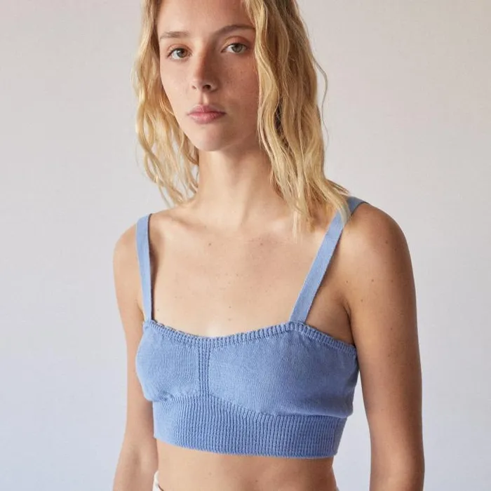 ALOHAS Tops Women Charm 8211 Blue Knit Top
