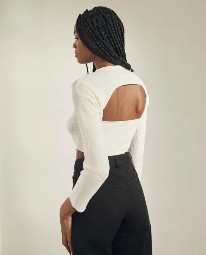 ALOHAS Tops Women Hustle 8211 White Knit Top