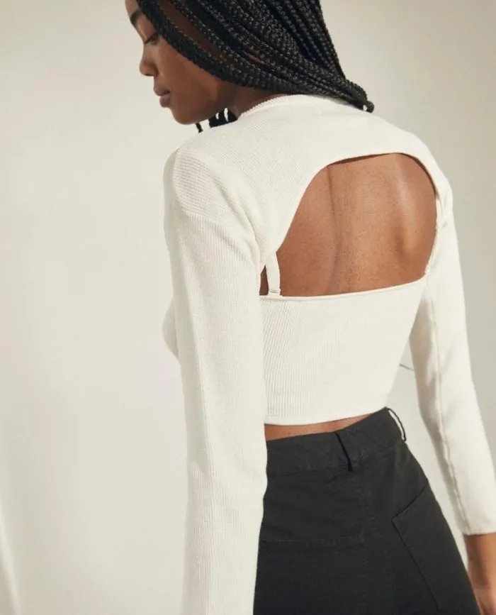 ALOHAS Tops Women Hustle 8211 White Knit Top