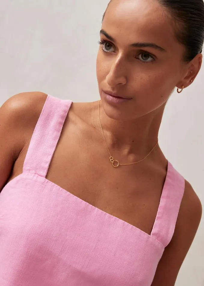 ALOHAS Tops Women Rai 8211 Pink Linen Top