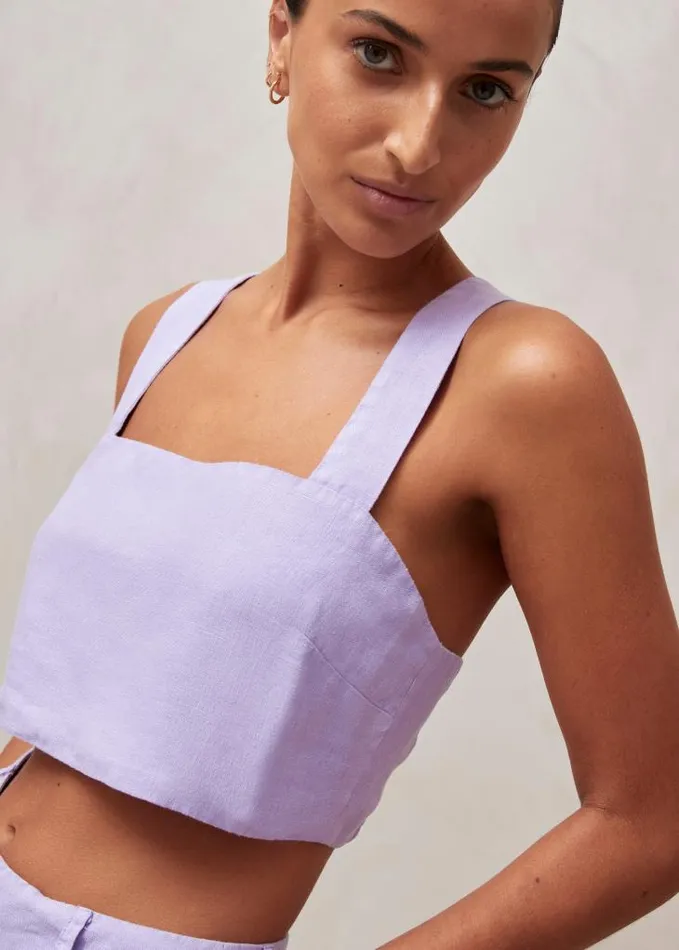 ALOHAS Tops Women Rai 8211 Purple Linen Top