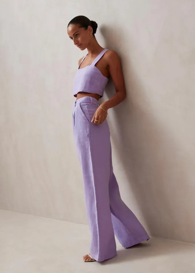 ALOHAS Tops Women Rai 8211 Purple Linen Top