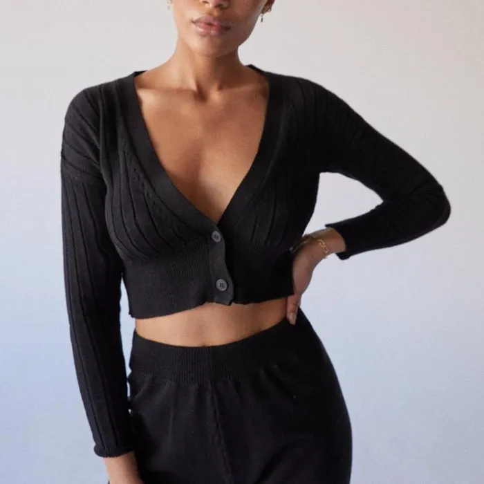 ALOHAS Tops Women Tender 8211 Black Cardigan