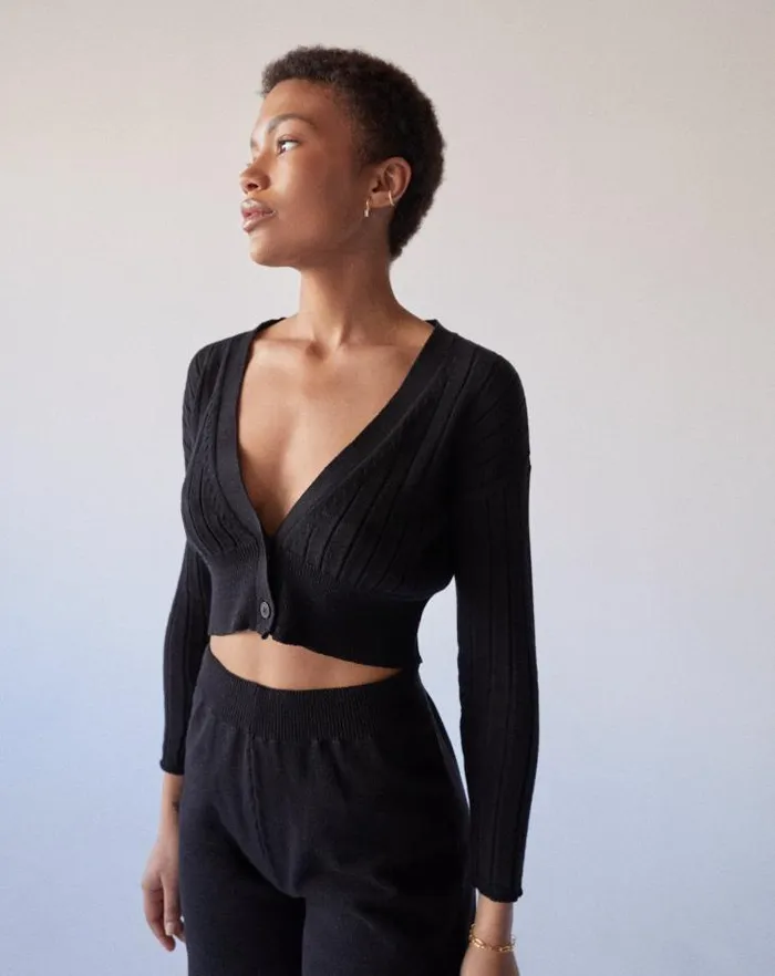 ALOHAS Tops Women Tender 8211 Black Cardigan