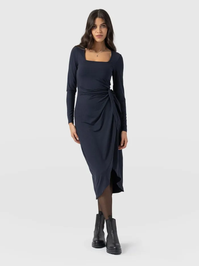 Amelia Wrap Dress 8211 Navy Navy Women Saint And Sofia Dresses