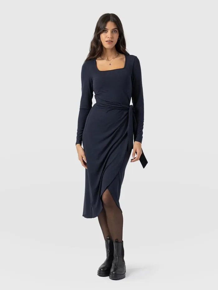 Amelia Wrap Dress 8211 Navy Navy Women Saint And Sofia Dresses