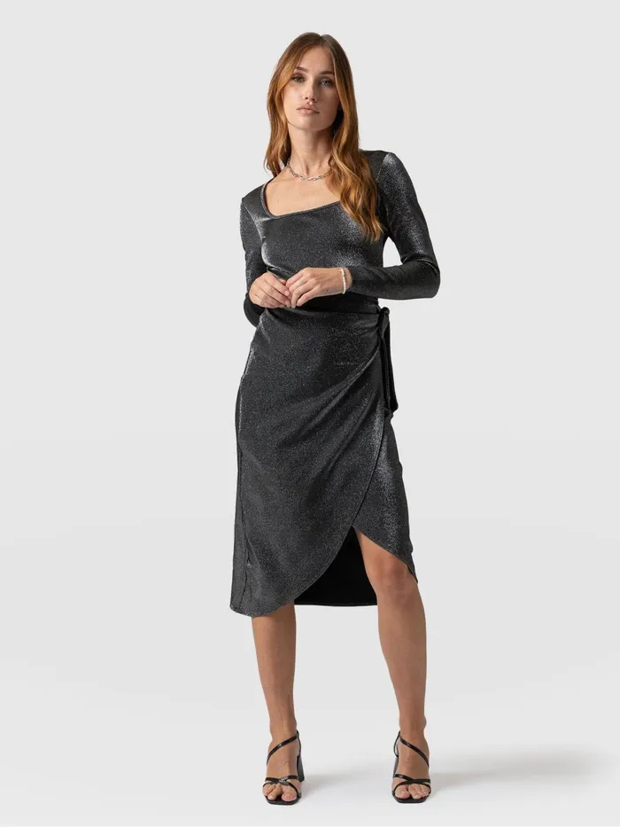 Amelia Wrap Dress 8211 Silver Silver Women Saint And Sofia Dresses