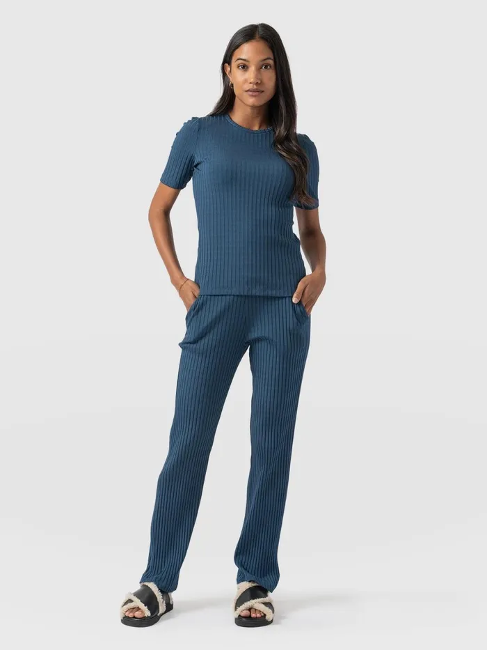 Apartment Pant 8211 Teal Rib Teal Rib Women Saint And Sofia Pants