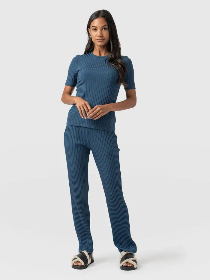 Apartment Pant 8211 Teal Rib Teal Rib Women Saint And Sofia Pants