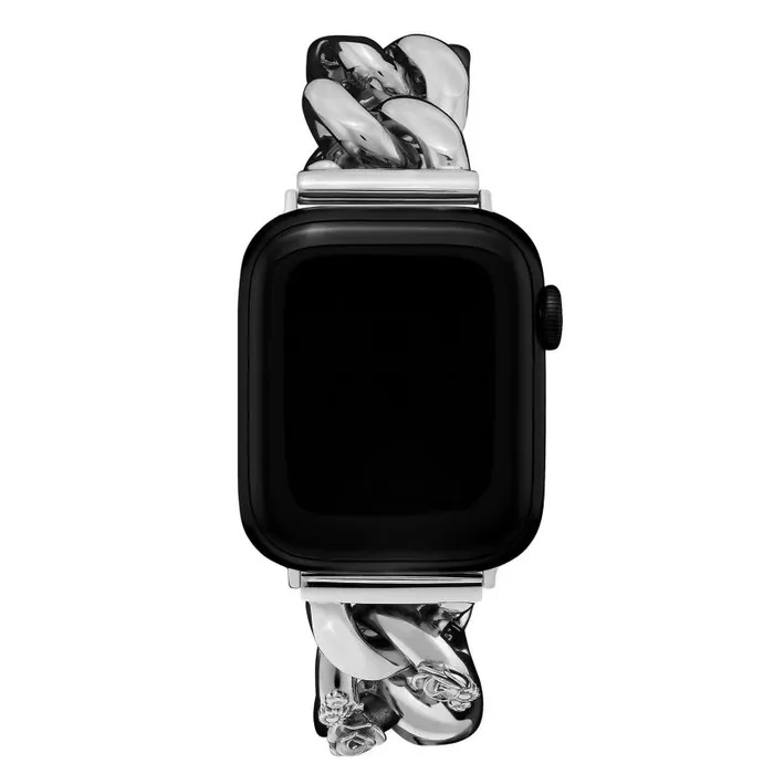 Apple Watch Straps Women Olivia Burton Silver With Floral Link Bracelet Strap