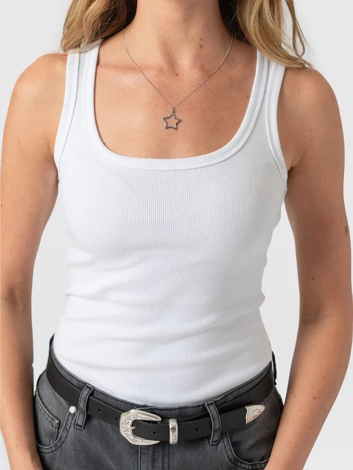 Asher Scoop Neck Vest 8211 White White Women Saint And Sofia TShirts and Tanks