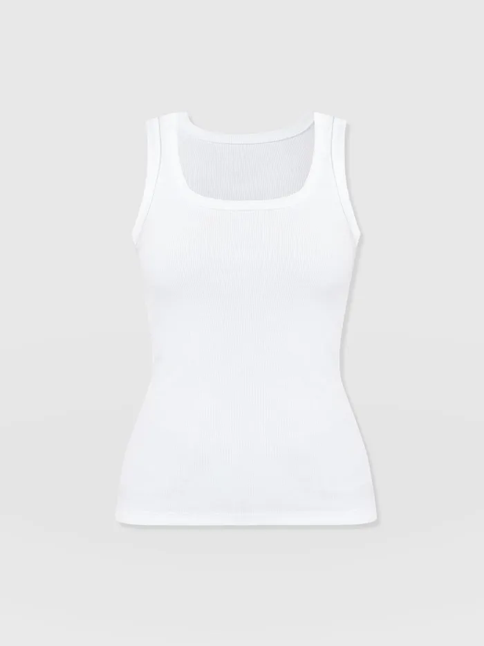 Asher Scoop Neck Vest 8211 White White Women Saint And Sofia TShirts and Tanks