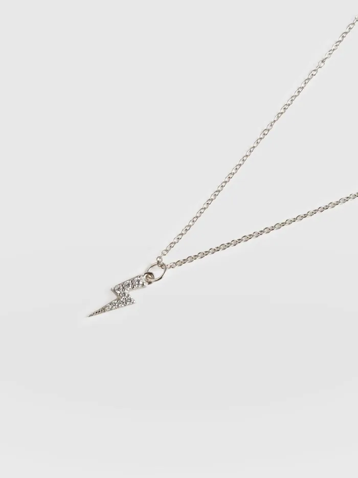 Astral Lightning Charm Necklace 8211 Silver Silver Women Saint And Sofia Necklaces