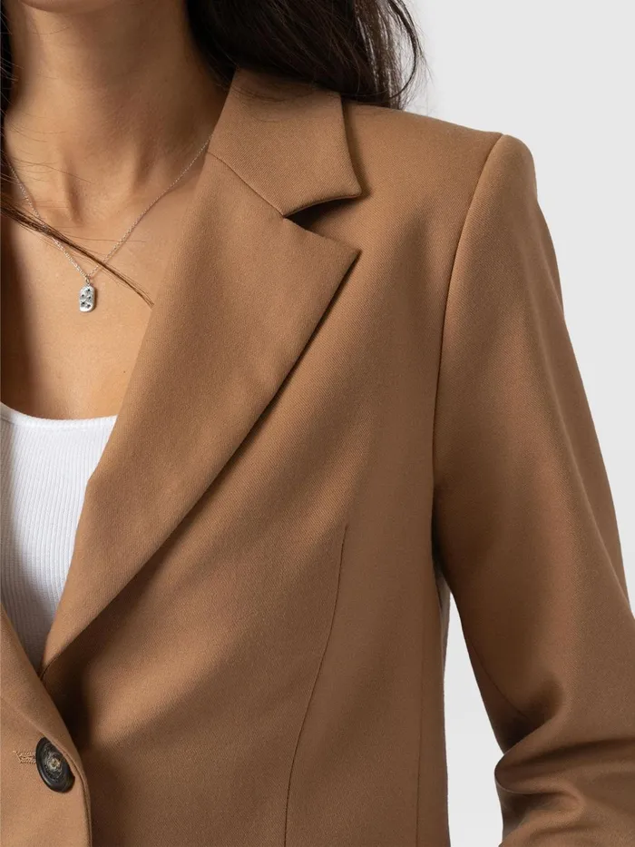 Astrid Crop Blazer 8211 Camel Camel Women Saint And Sofia Blazers