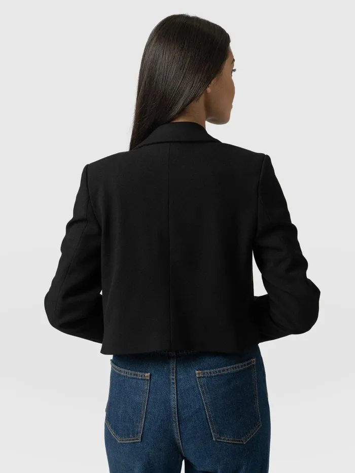 Astrid Cropped Blazer 8211 Black Black Women Saint And Sofia Blazers