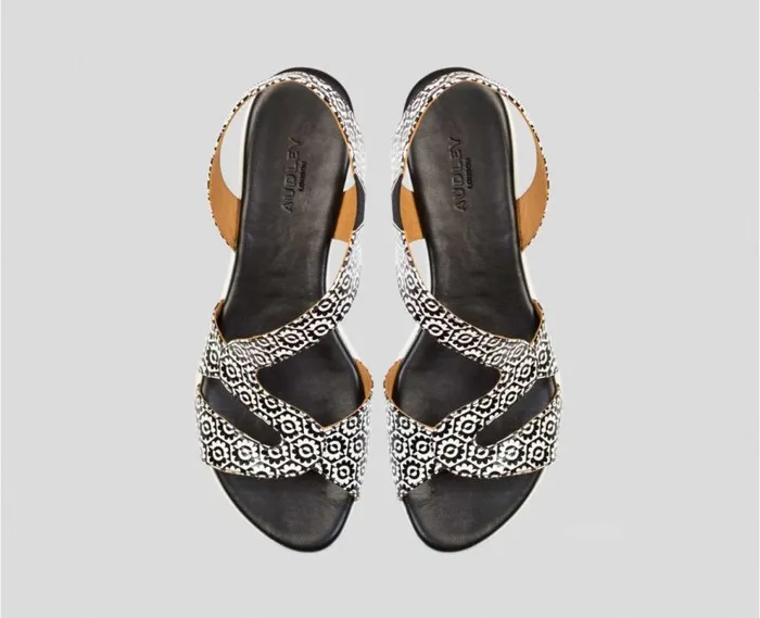 Audley Shoes Flat Leather Sandal Desiree Black Women Flat