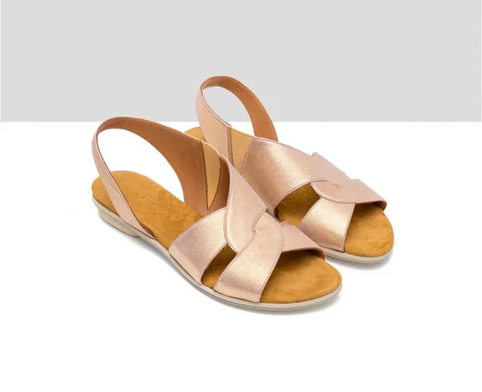 Audley Shoes Flat Leather Sandal Fantina Metallic Women Flat
