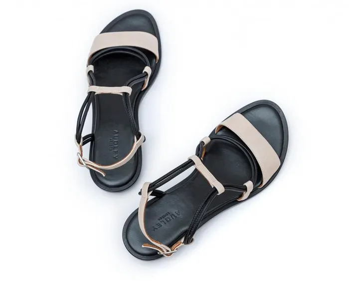 Audley Shoes Flat Leather Sandal Filotea Beige Women Flat