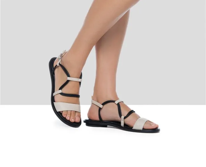 Audley Shoes Flat Leather Sandal Filotea Beige Women Flat