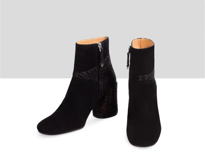 Audley Shoes High Heel Leather Booties Erina Black Women High Heel
