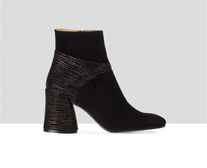 Audley Shoes High Heel Leather Booties Erina Black Women High Heel