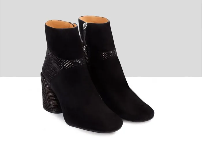 Audley Shoes High Heel Leather Booties Erina Black Women High Heel