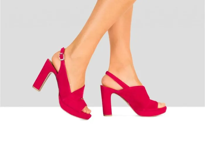Audley Shoes High Heel Leather Sandal Bianca Fucsia Women High Heel