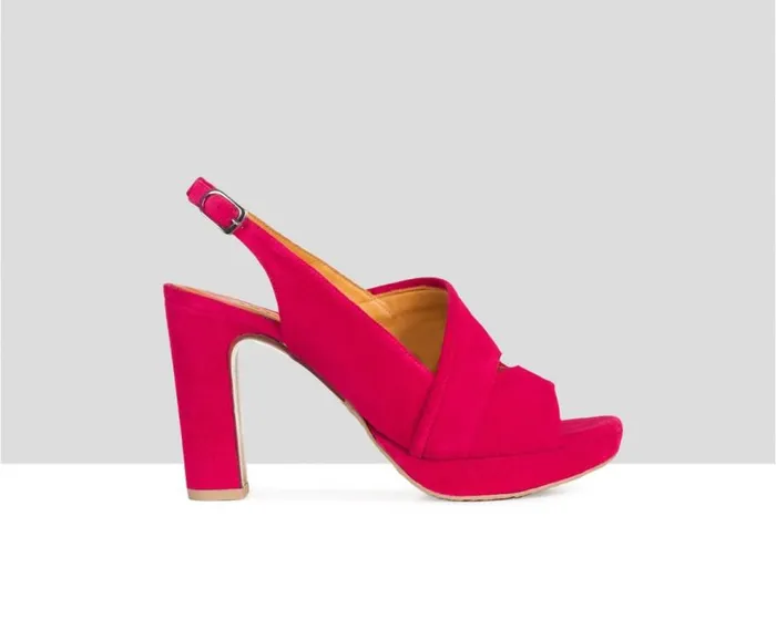 Audley Shoes High Heel Leather Sandal Bianca Fucsia Women High Heel