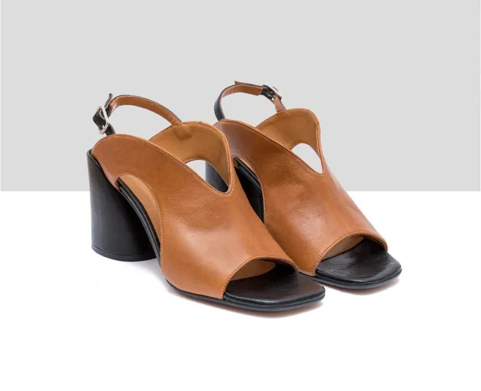 Audley Shoes High Heel Leather Sandal Fabrizia Black Women High Heel