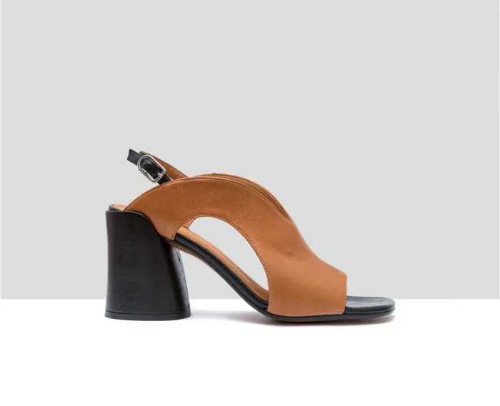 Audley Shoes High Heel Leather Sandal Fabrizia Black Women High Heel