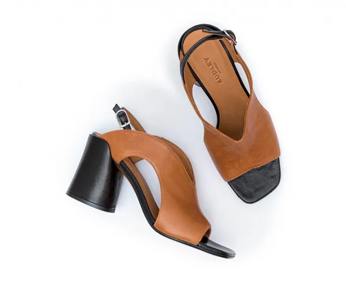 Audley Shoes High Heel Leather Sandal Fabrizia Black Women High Heel