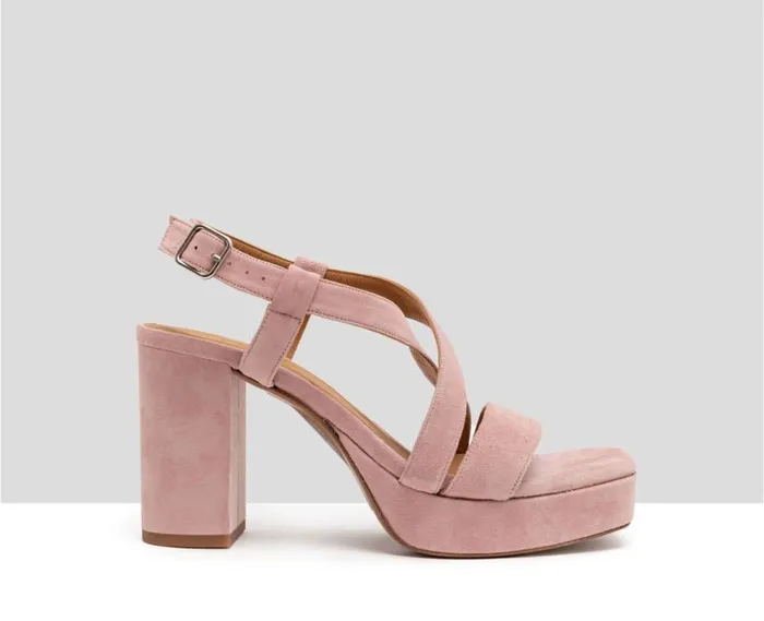 Audley Shoes High Heel Leather Sandal Hala Pink Women High Heel