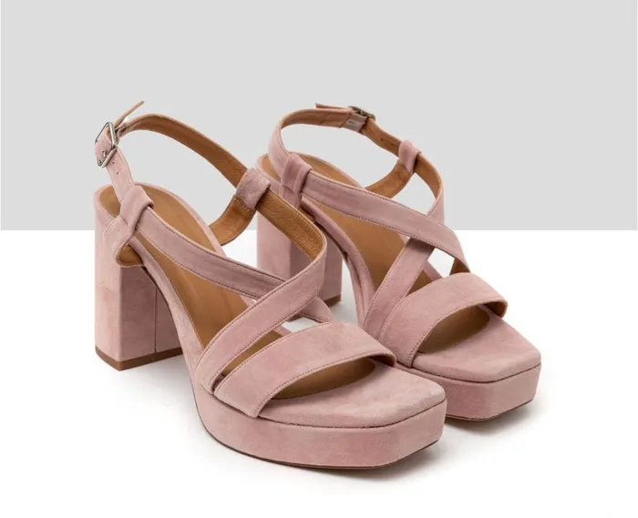 Audley Shoes High Heel Leather Sandal Hala Pink Women High Heel