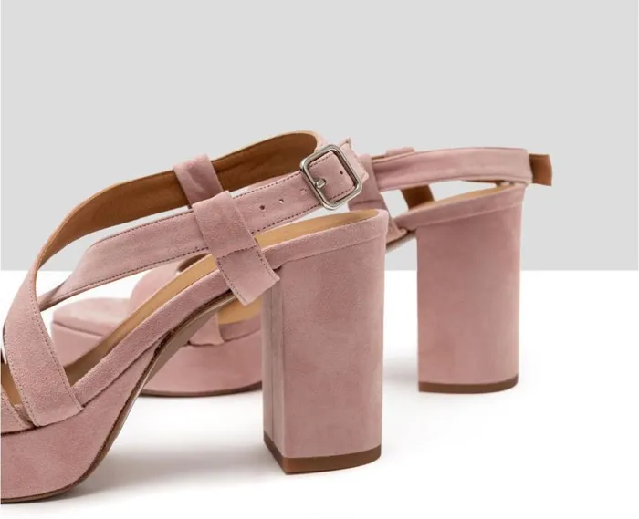 Audley Shoes High Heel Leather Sandal Hala Pink Women High Heel