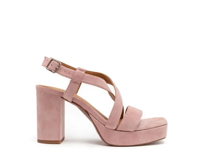 Audley Shoes High Heel Leather Sandal Hala Pink Women High Heel